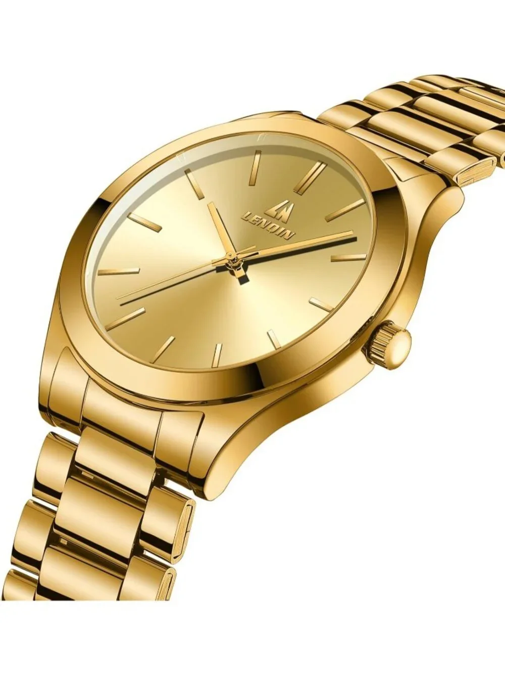 Men's All Gold Classic Waterproof Stainless Steel Analog Quartz Luxury Watch